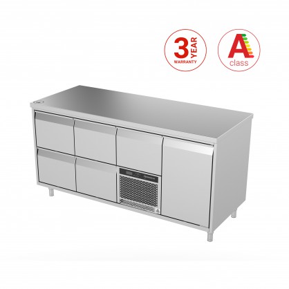 Cooling Counter with 5 Drawers and 1 Door, -5 ... +8 °C